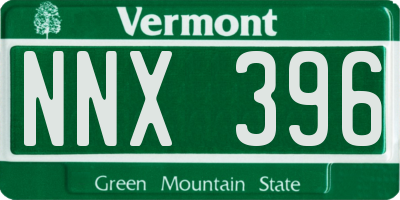 VT license plate NNX396