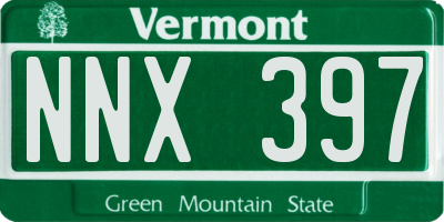 VT license plate NNX397