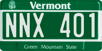 VT license plate NNX401