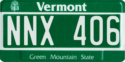 VT license plate NNX406