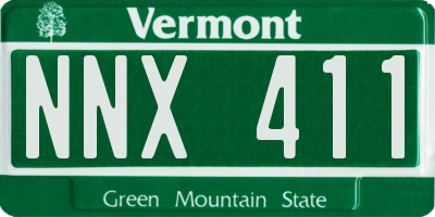 VT license plate NNX411