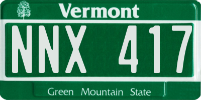 VT license plate NNX417