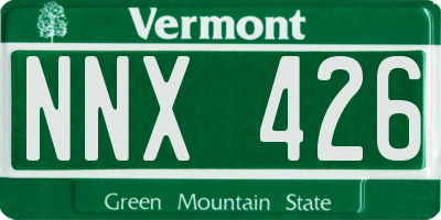 VT license plate NNX426