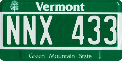 VT license plate NNX433