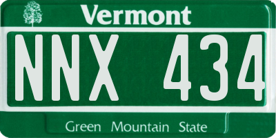 VT license plate NNX434