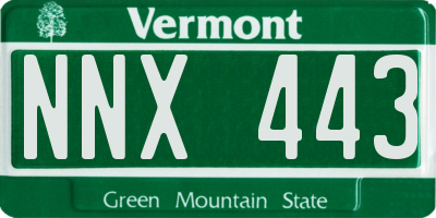 VT license plate NNX443
