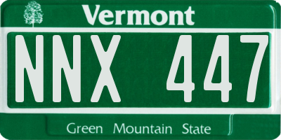 VT license plate NNX447