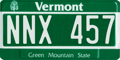 VT license plate NNX457