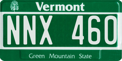 VT license plate NNX460