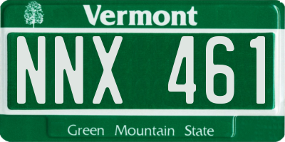 VT license plate NNX461
