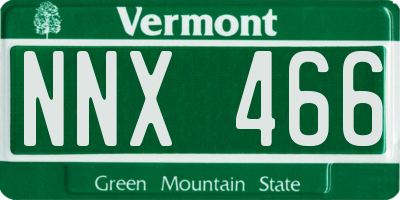 VT license plate NNX466