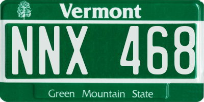 VT license plate NNX468