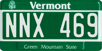 VT license plate NNX469