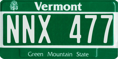 VT license plate NNX477