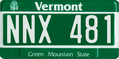 VT license plate NNX481