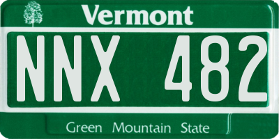 VT license plate NNX482