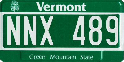 VT license plate NNX489