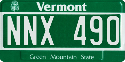 VT license plate NNX490
