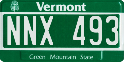 VT license plate NNX493