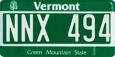 VT license plate NNX494