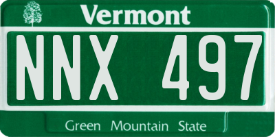 VT license plate NNX497