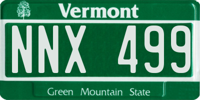 VT license plate NNX499