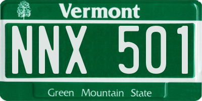 VT license plate NNX501