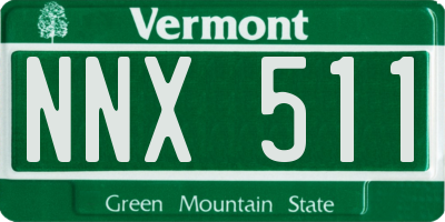 VT license plate NNX511
