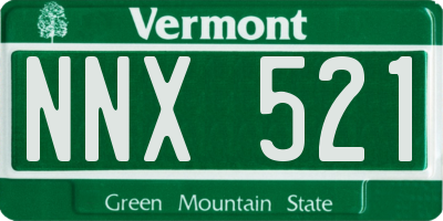VT license plate NNX521