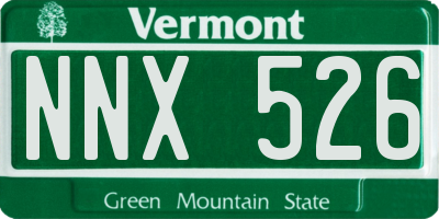 VT license plate NNX526