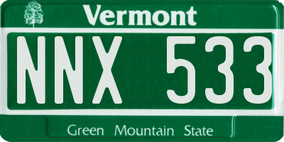 VT license plate NNX533