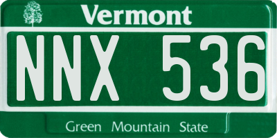 VT license plate NNX536
