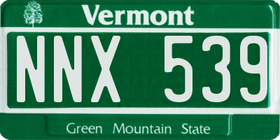 VT license plate NNX539