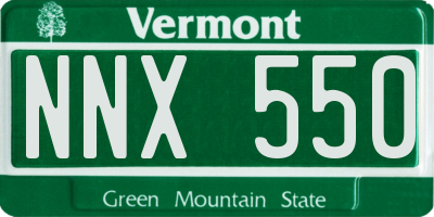VT license plate NNX550