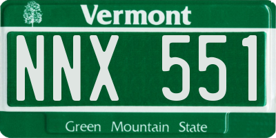 VT license plate NNX551