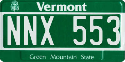 VT license plate NNX553