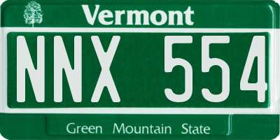 VT license plate NNX554