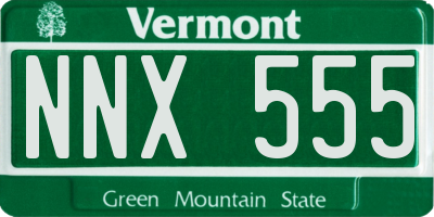 VT license plate NNX555