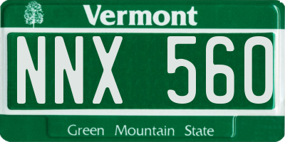 VT license plate NNX560