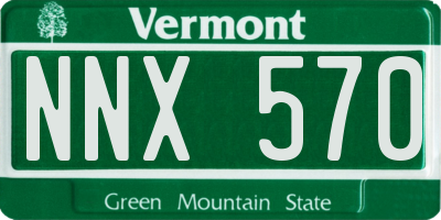 VT license plate NNX570