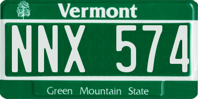 VT license plate NNX574
