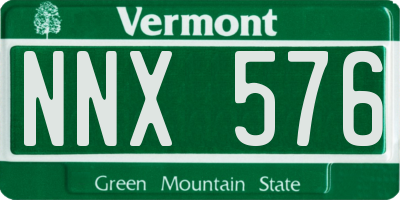 VT license plate NNX576