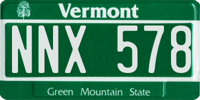 VT license plate NNX578