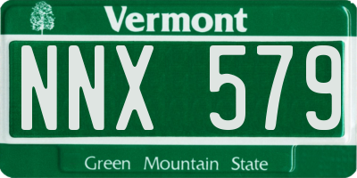 VT license plate NNX579