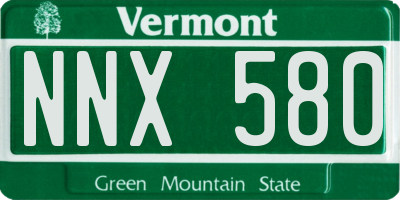 VT license plate NNX580