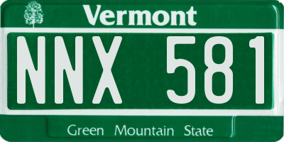VT license plate NNX581