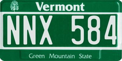 VT license plate NNX584