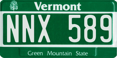 VT license plate NNX589