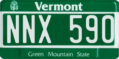 VT license plate NNX590