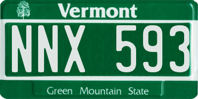 VT license plate NNX593